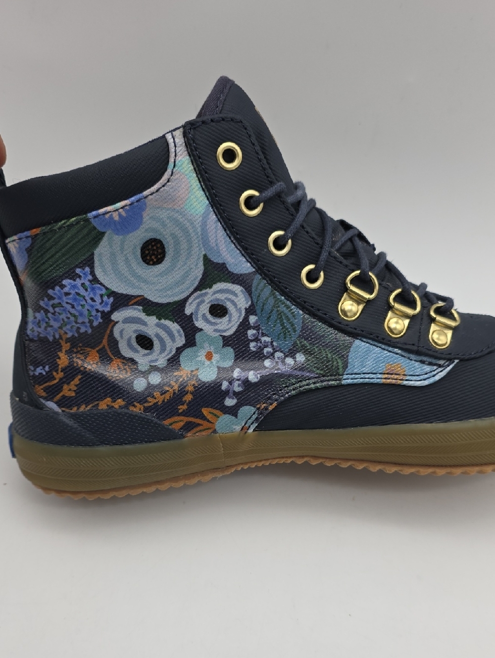 Keds x Rifle Paper Co. Scout Boots Navy Floral Size 9 Sneakers Shoeskey - Picture 5 of 10